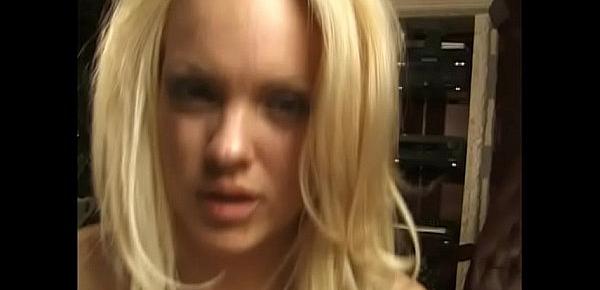  Astonishing big boobed blonde sucks cock